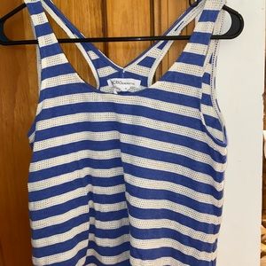 BCBGeneration blue and white perforated tank